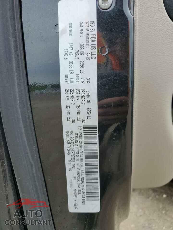 DODGE CARAVAN 2019 - 2C4RDGCG2KR717568