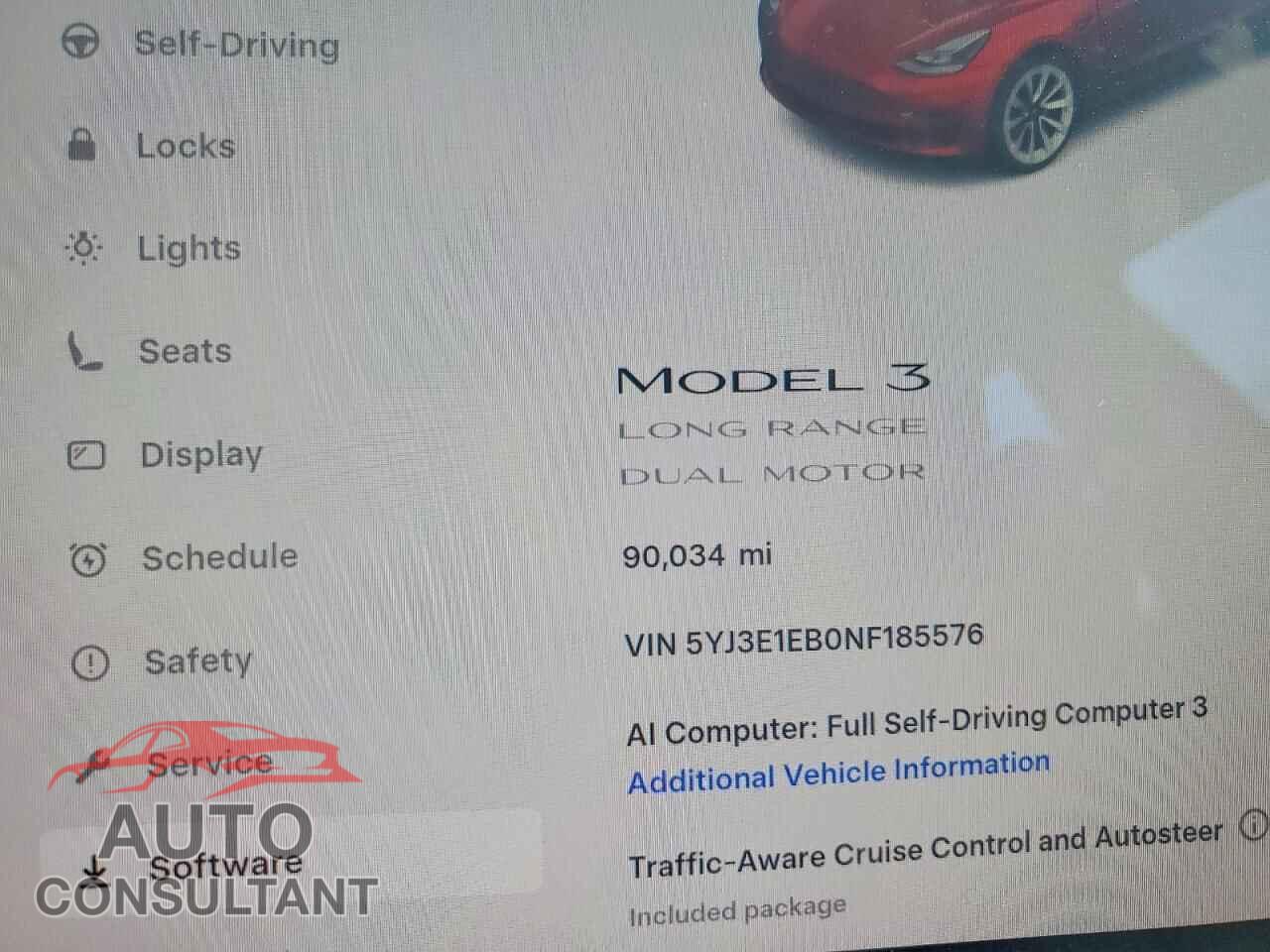 TESLA MODEL 3 2022 - 5YJ3E1EB0NF185576