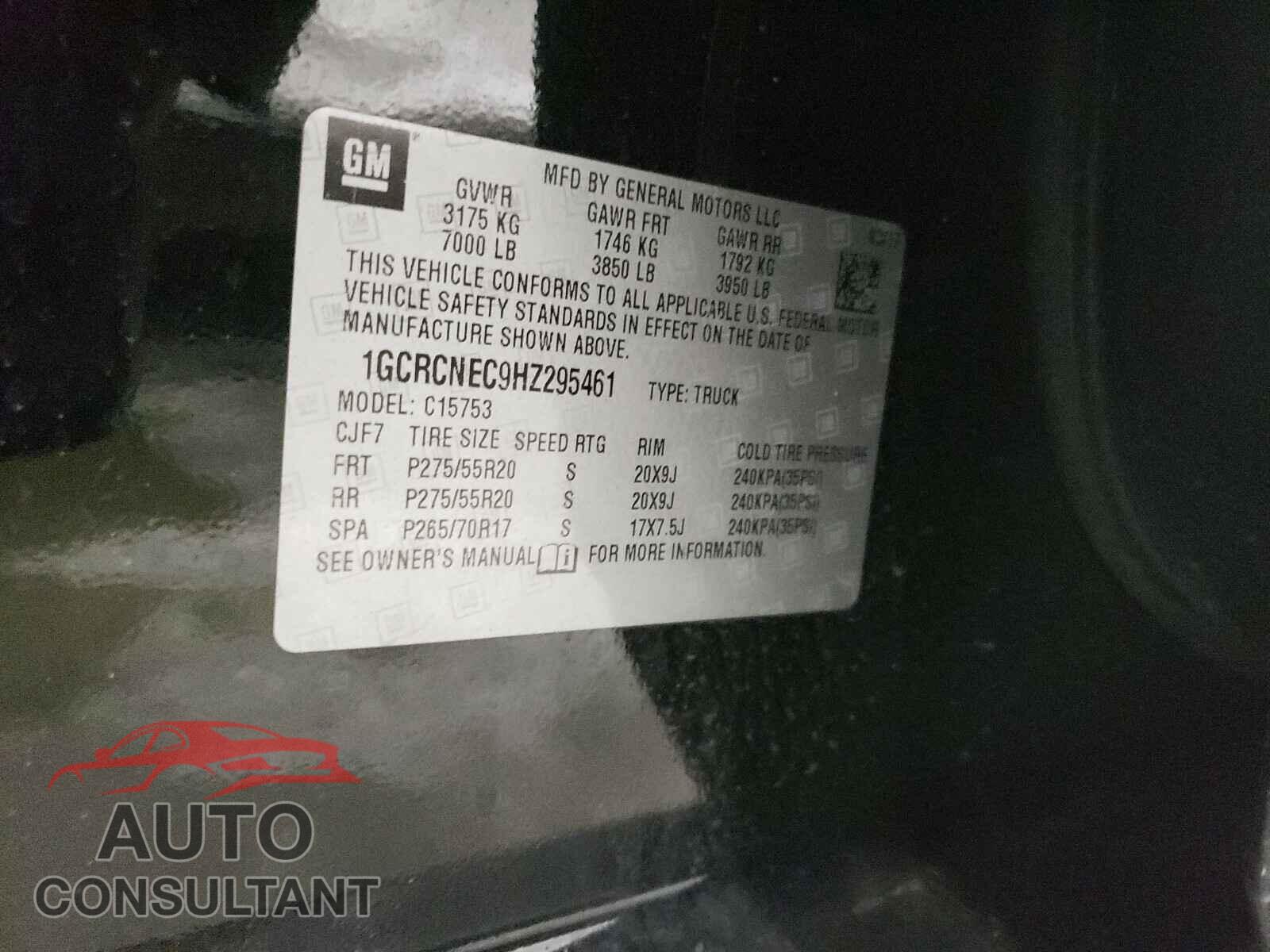 CHEVROLET SILVERADO 2017 - 1GCRCNEC9HZ295461
