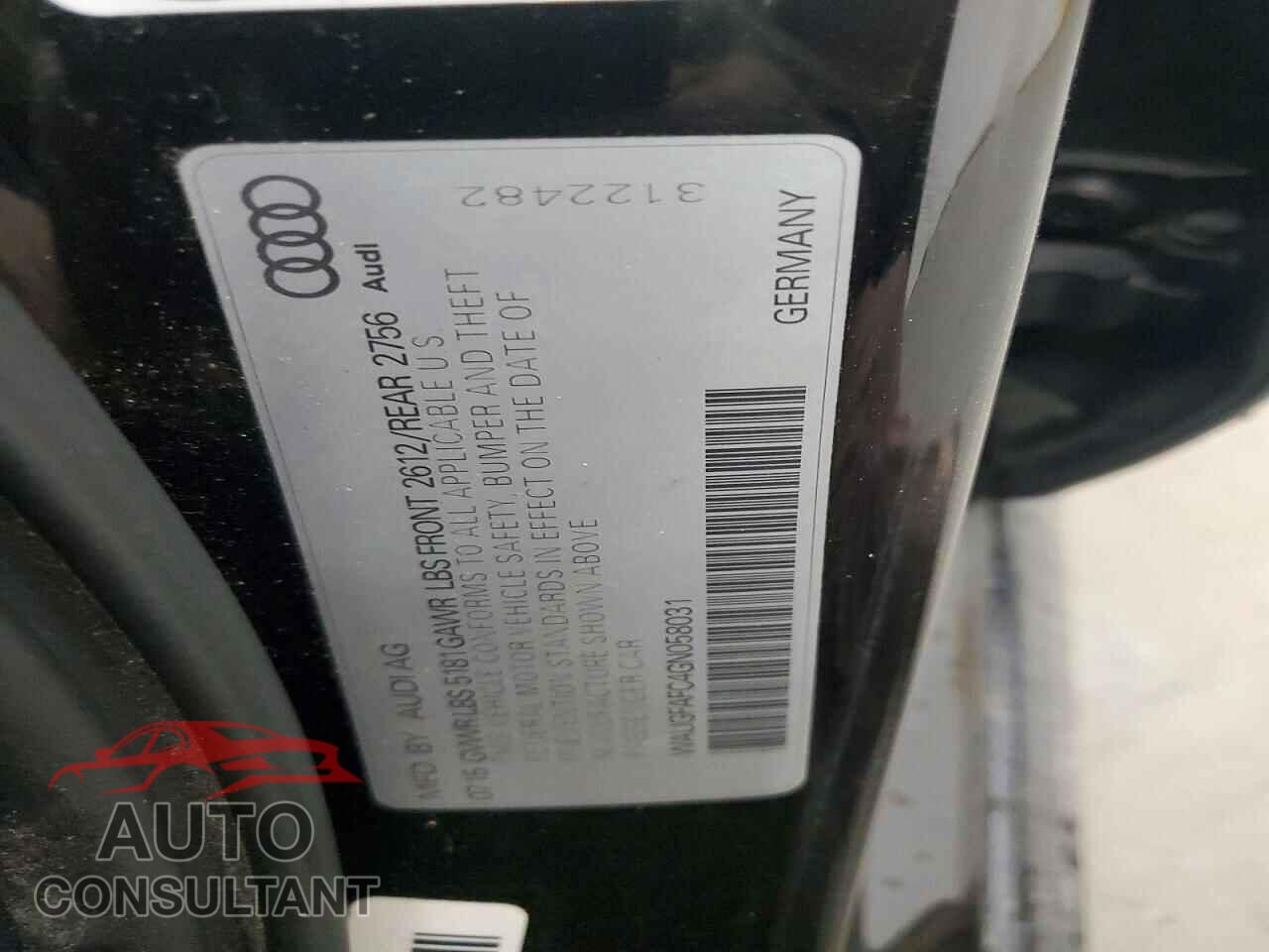 AUDI A6 2016 - WAUGFAFC4GN058031