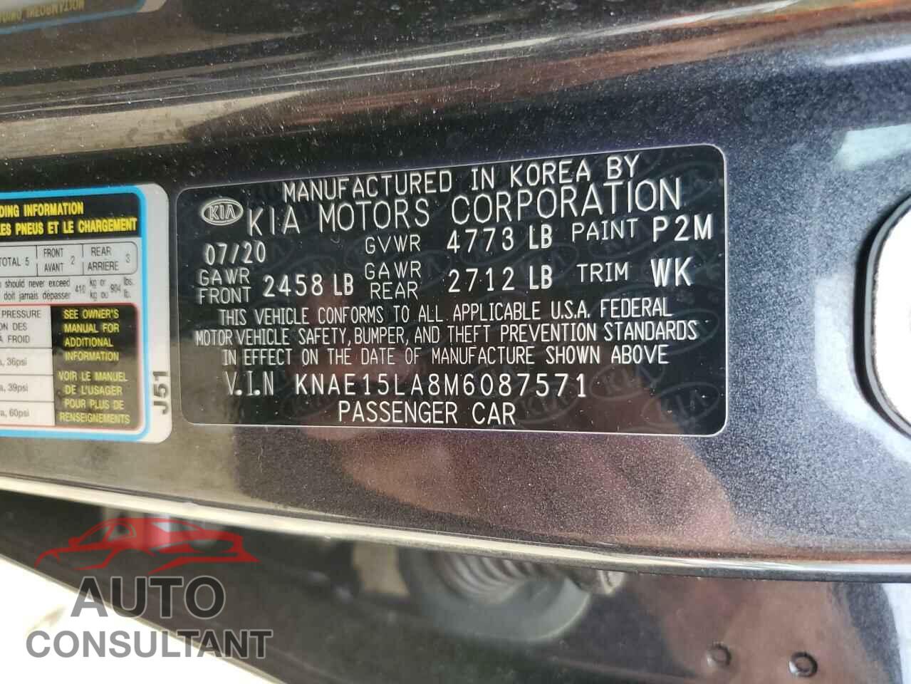 KIA STINGER 2021 - KNAE15LA8M6087571