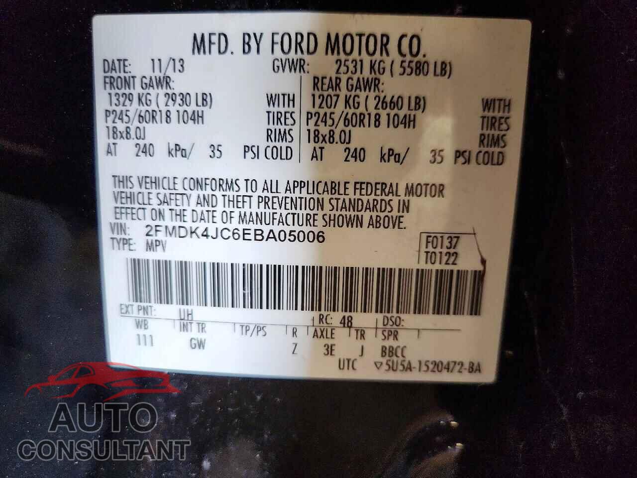FORD EDGE 2014 - 2FMDK4JC6EBA05006