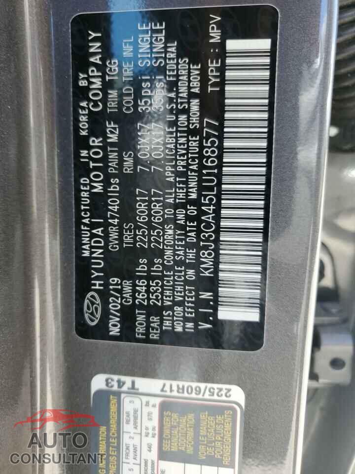 HYUNDAI TUCSON 2020 - KM8J3CA45LU168577
