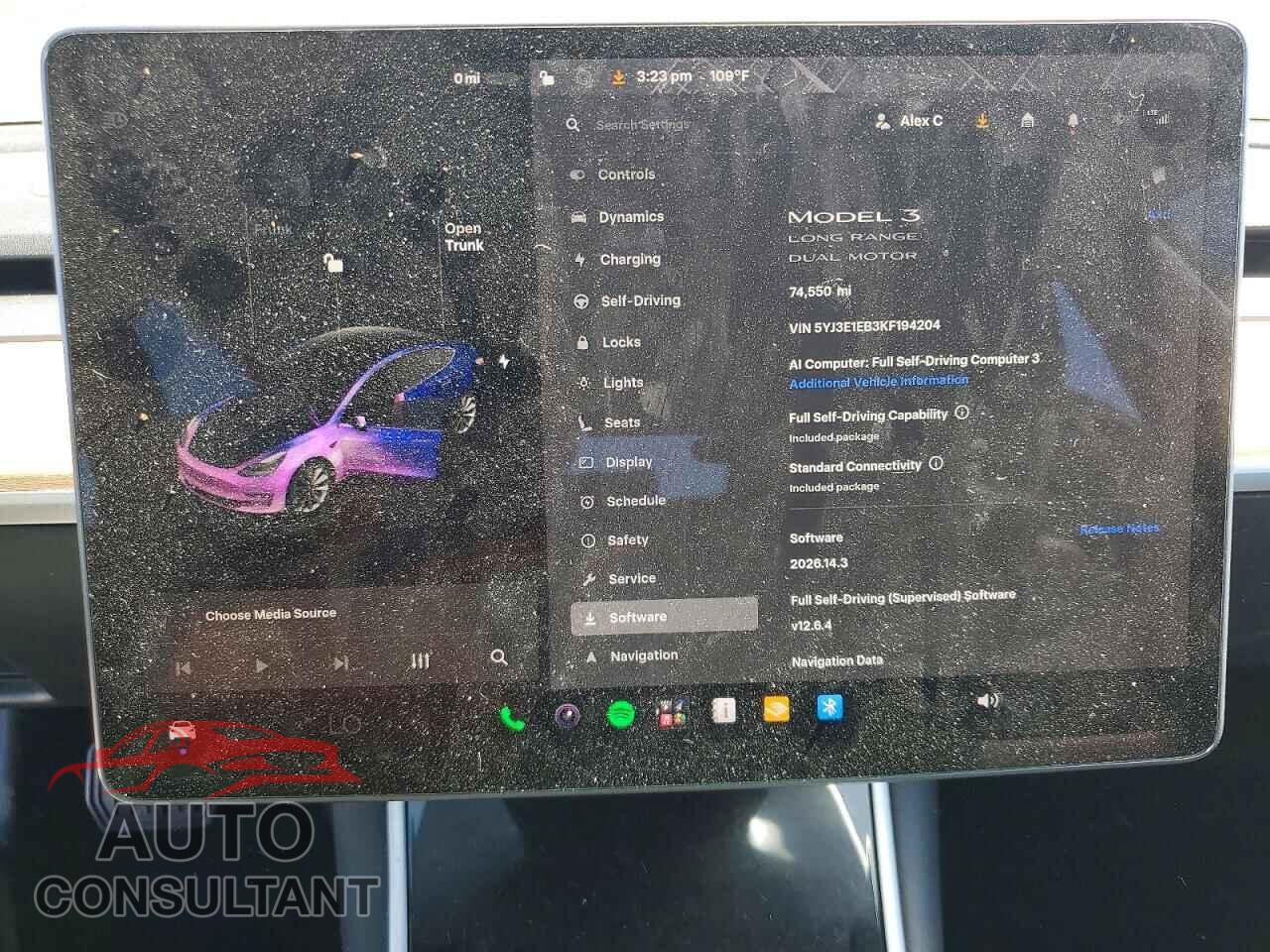 TESLA MODEL 3 2019 - 5YJ3E1EB3KF194204