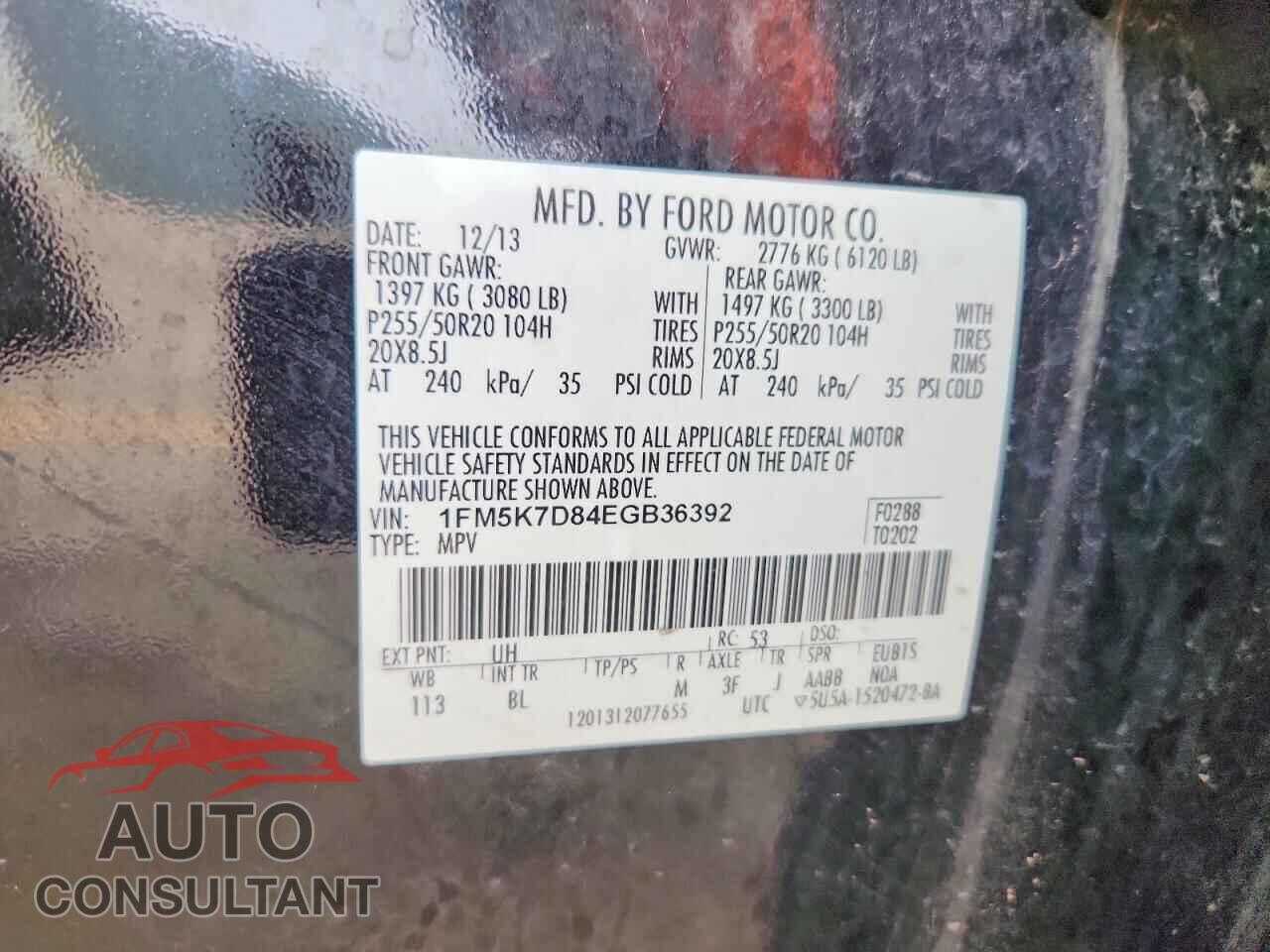 FORD EXPLORER 2014 - 1FM5K7D84EGB36392