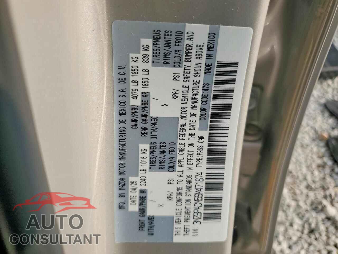 MAZDA 3 2025 - 3MZBPACM5SM471874