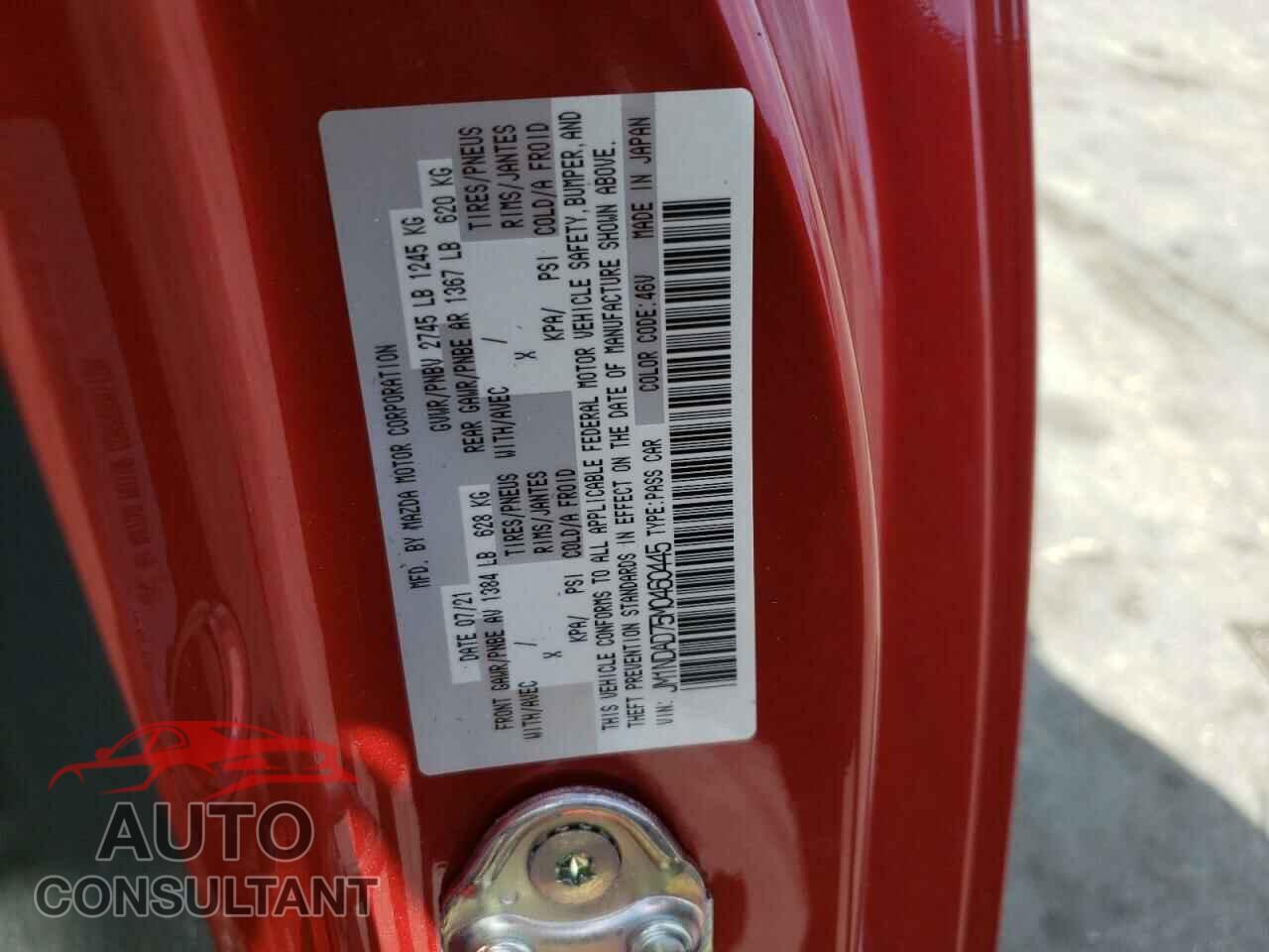 MAZDA MX5 2021 - JM1NDAD75M0460445