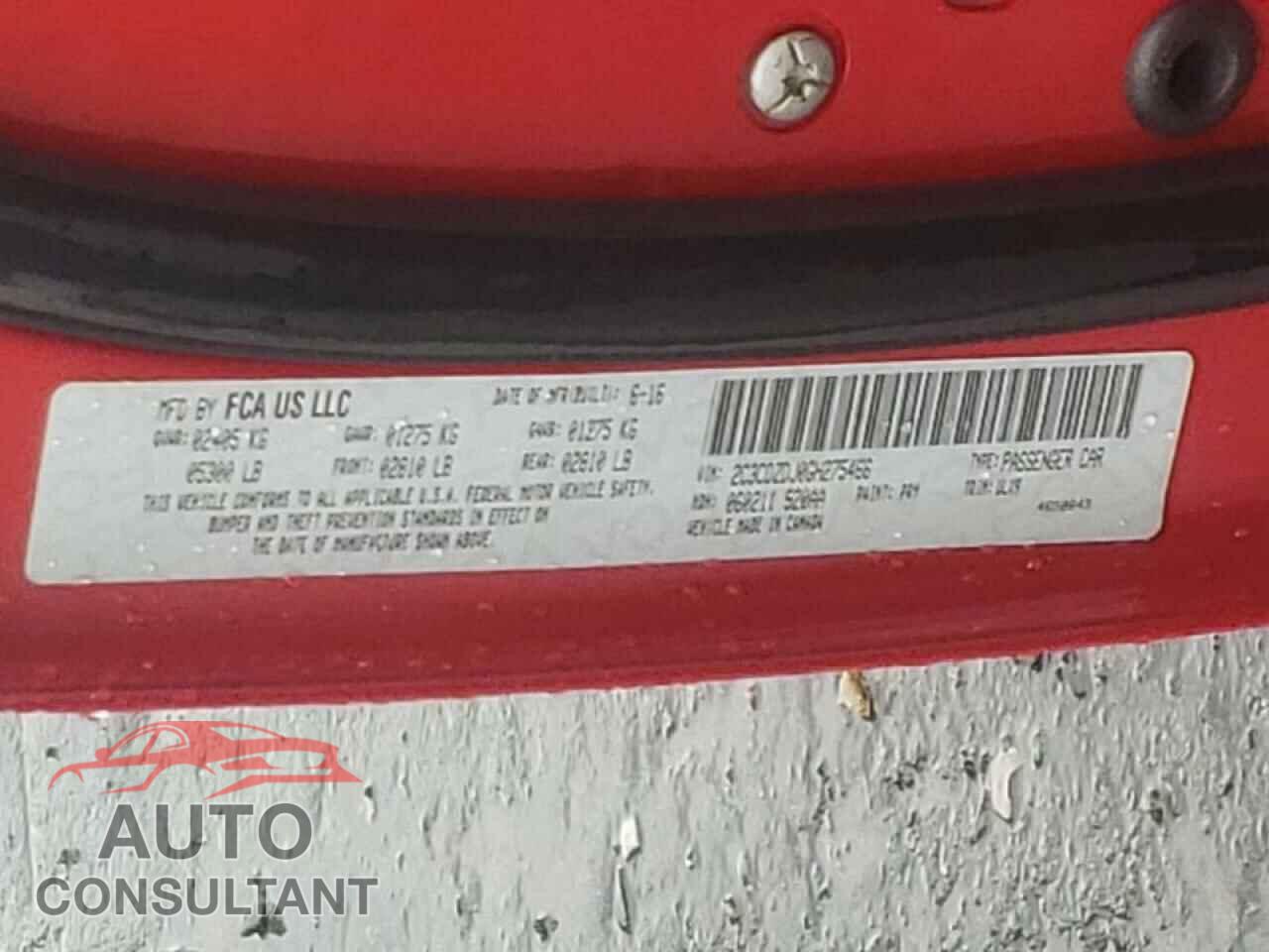 DODGE CHALLENGER 2016 - 2C3CDZDJ0GH275466