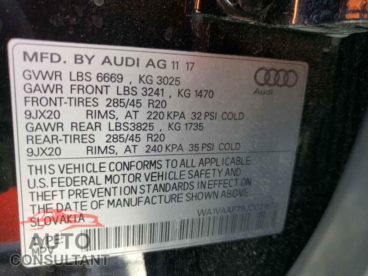 AUDI Q7 2018 - WA1VAAF79JD021673