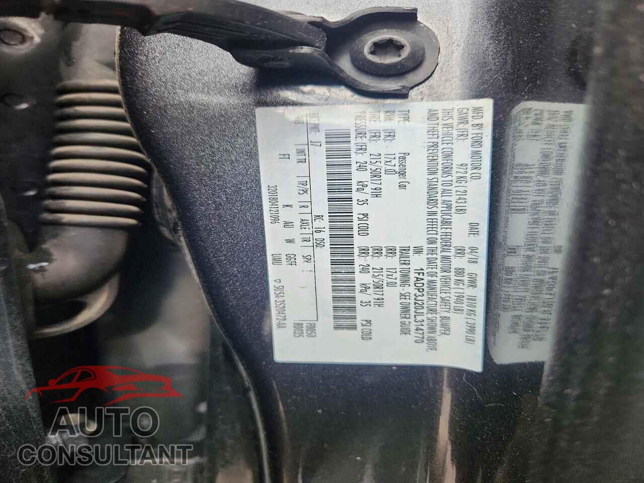 FORD FOCUS 2018 - 1FADP3J20JL314770