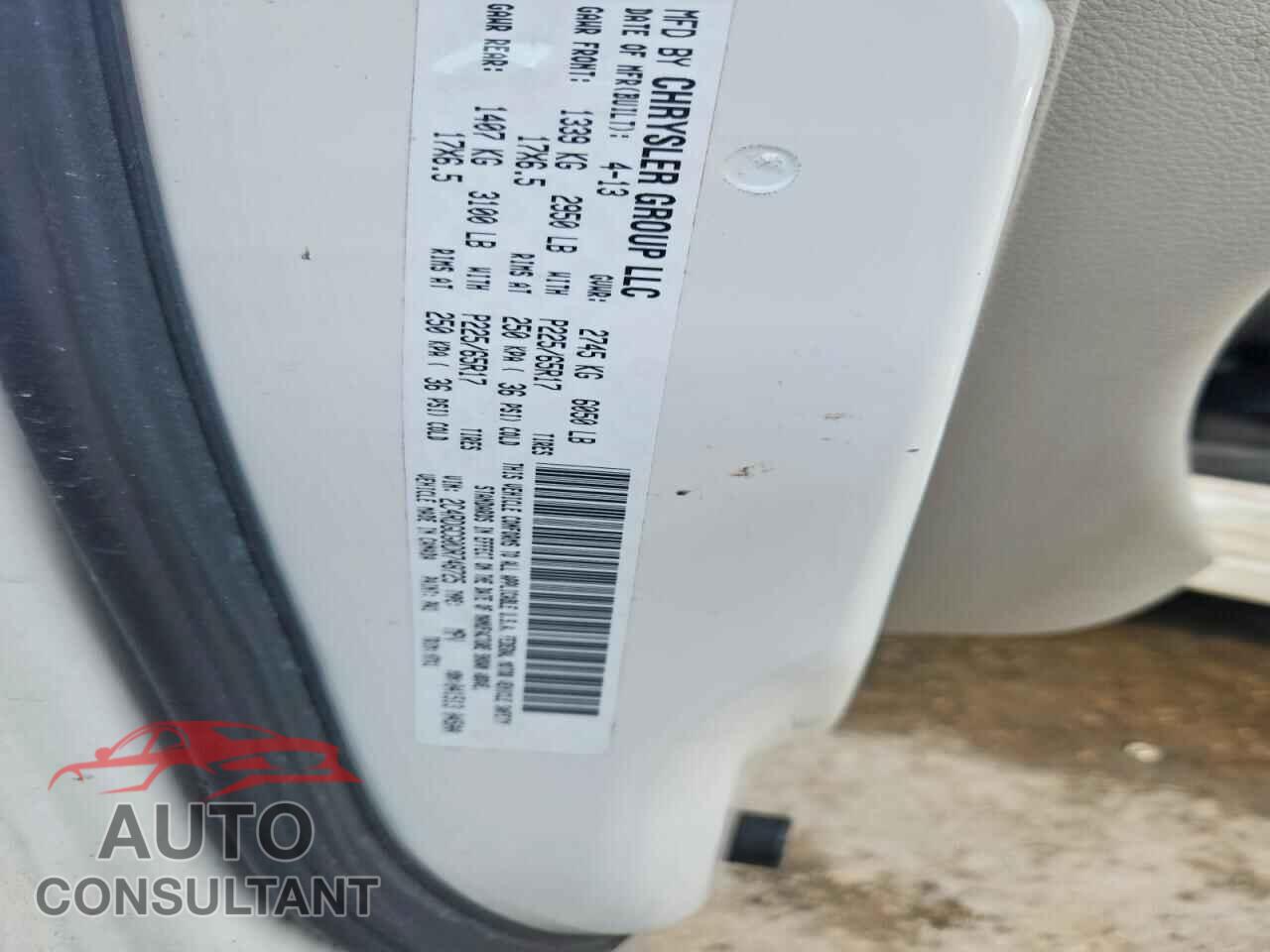 DODGE CARAVAN 2013 - 2C4RDGCG0DR748725