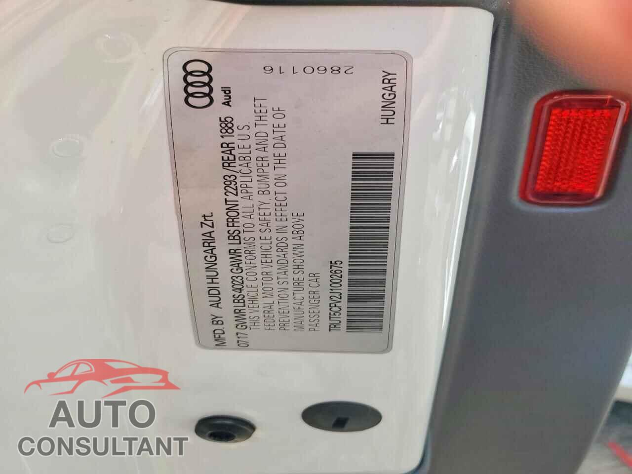 AUDI TT 2018 - TRUT5CFV2J1002675