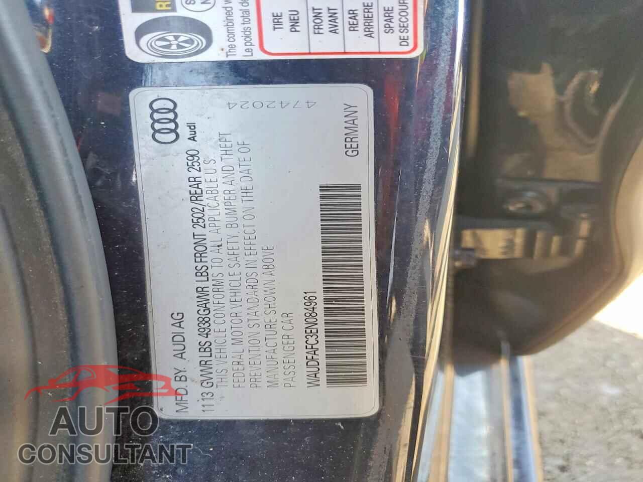 AUDI A6 2014 - WAUDFAFC3EN084961
