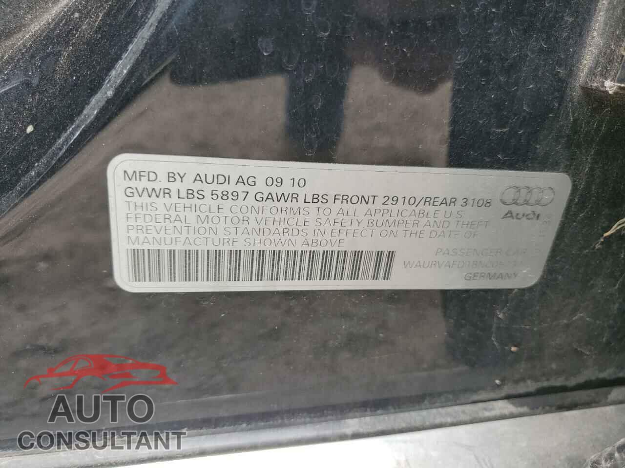 AUDI A8 2011 - WAURVAFD1BN005137