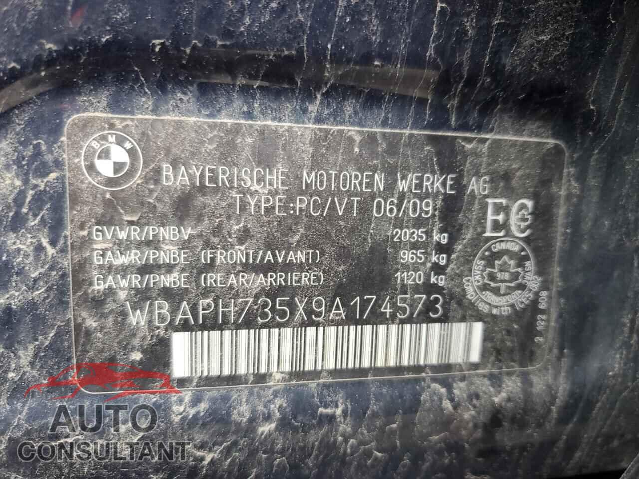 BMW 3 SERIES 2009 - WBAPH735X9A174573