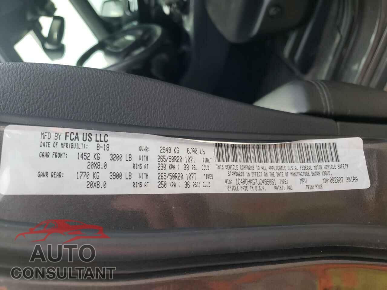 DODGE DURANGO 2018 - 1C4RDHAG7JC495061