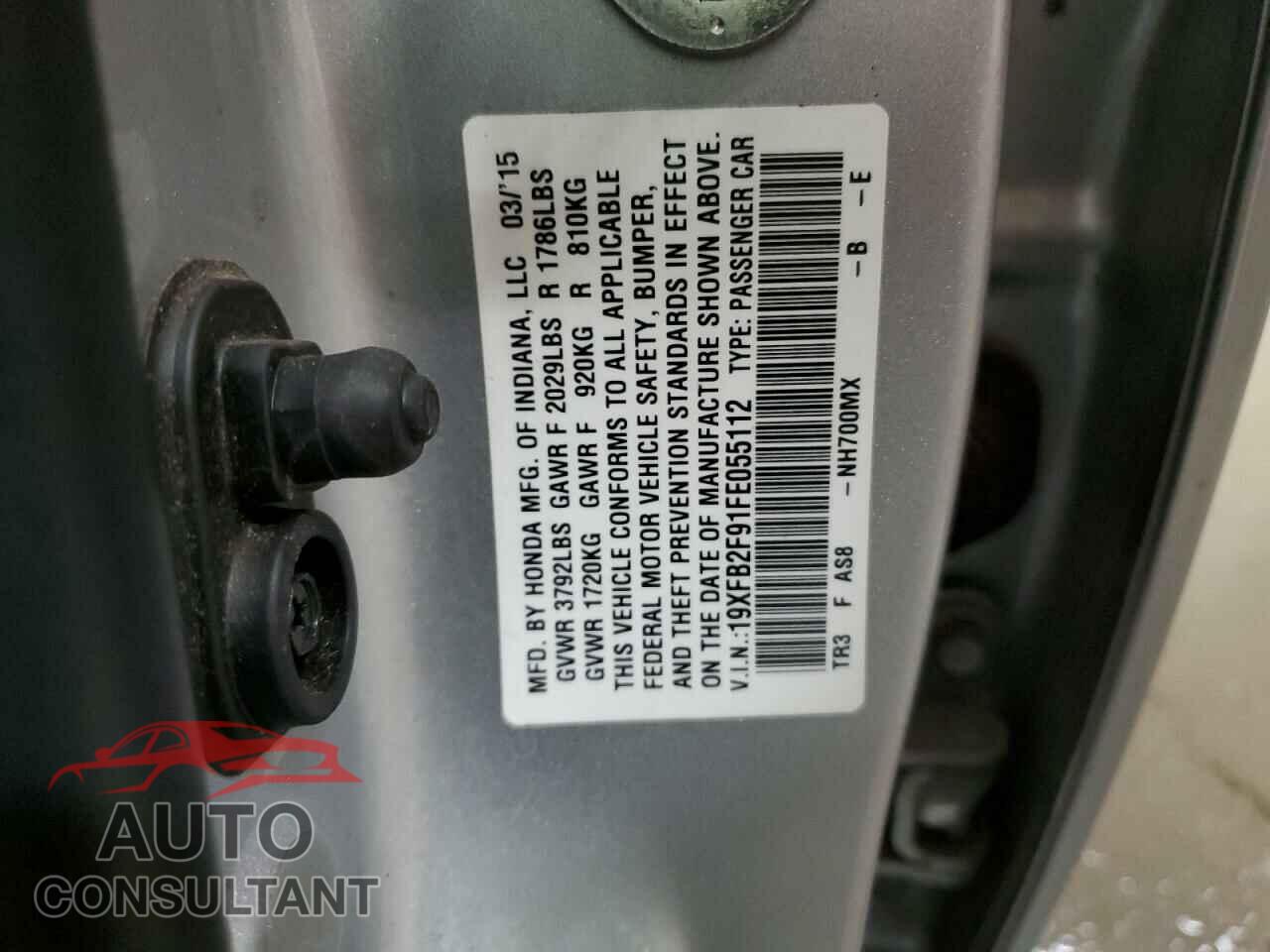 HONDA CIVIC 2015 - 19XFB2F91FE055112
