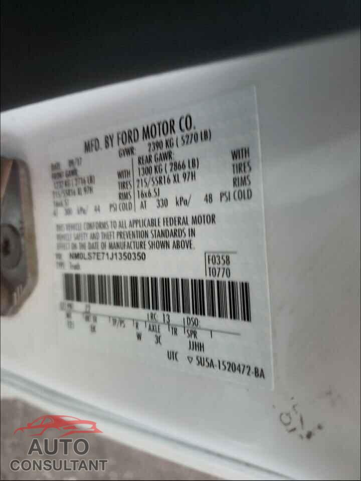 FORD TRANSIT CO 2018 - NM0LS7E71J1350350
