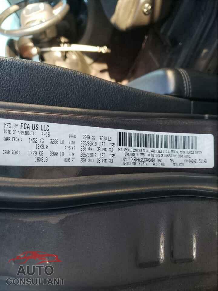 DODGE DURANGO 2016 - 1C4RDHAG2GC403010