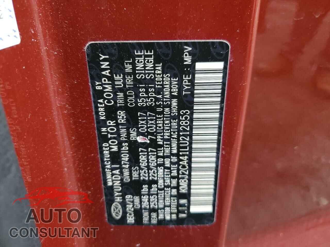 HYUNDAI TUCSON 2020 - KM8J2CA41LU212853