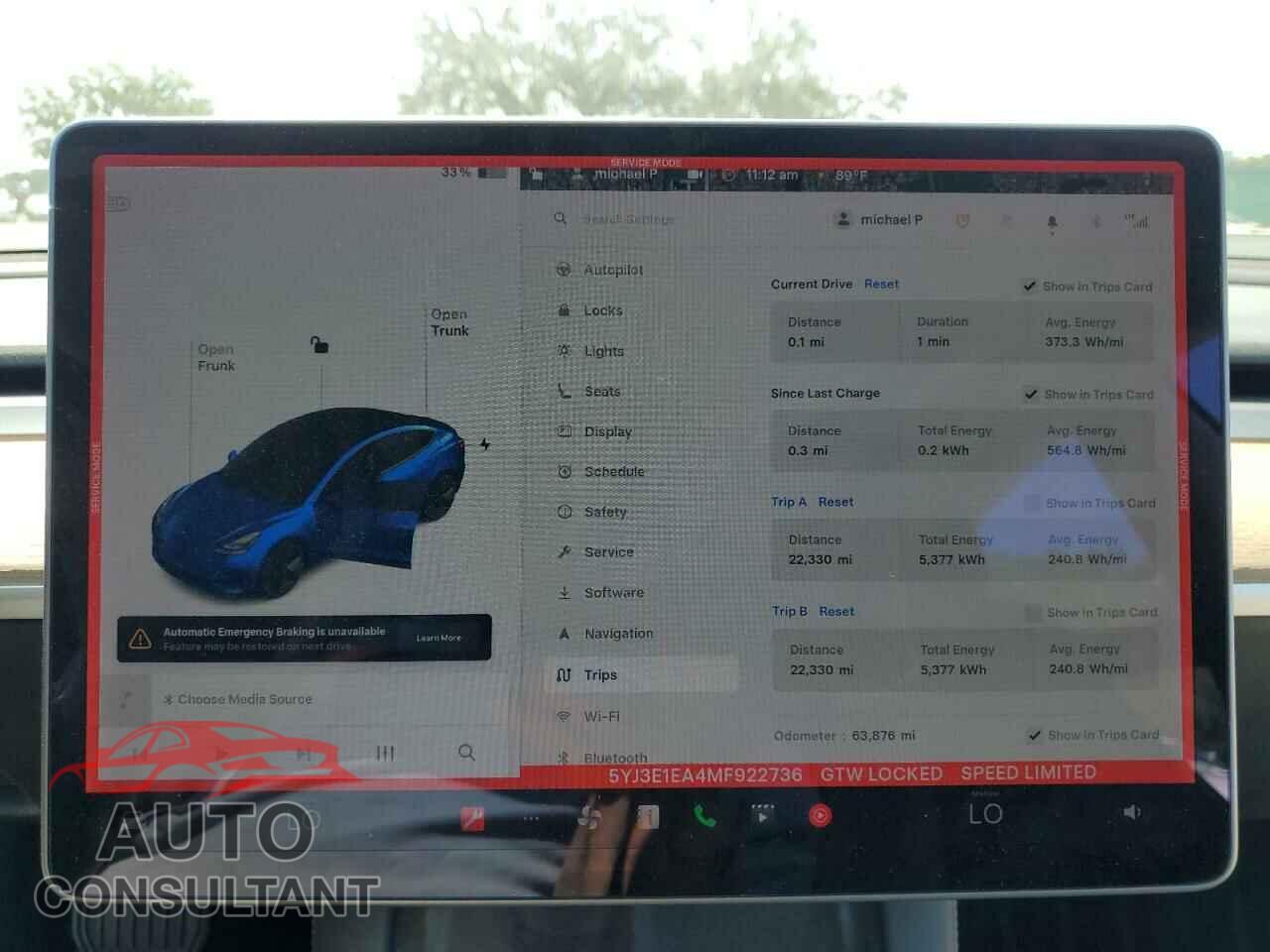 TESLA MODEL 3 2021 - 5YJ3E1EA4MF922736