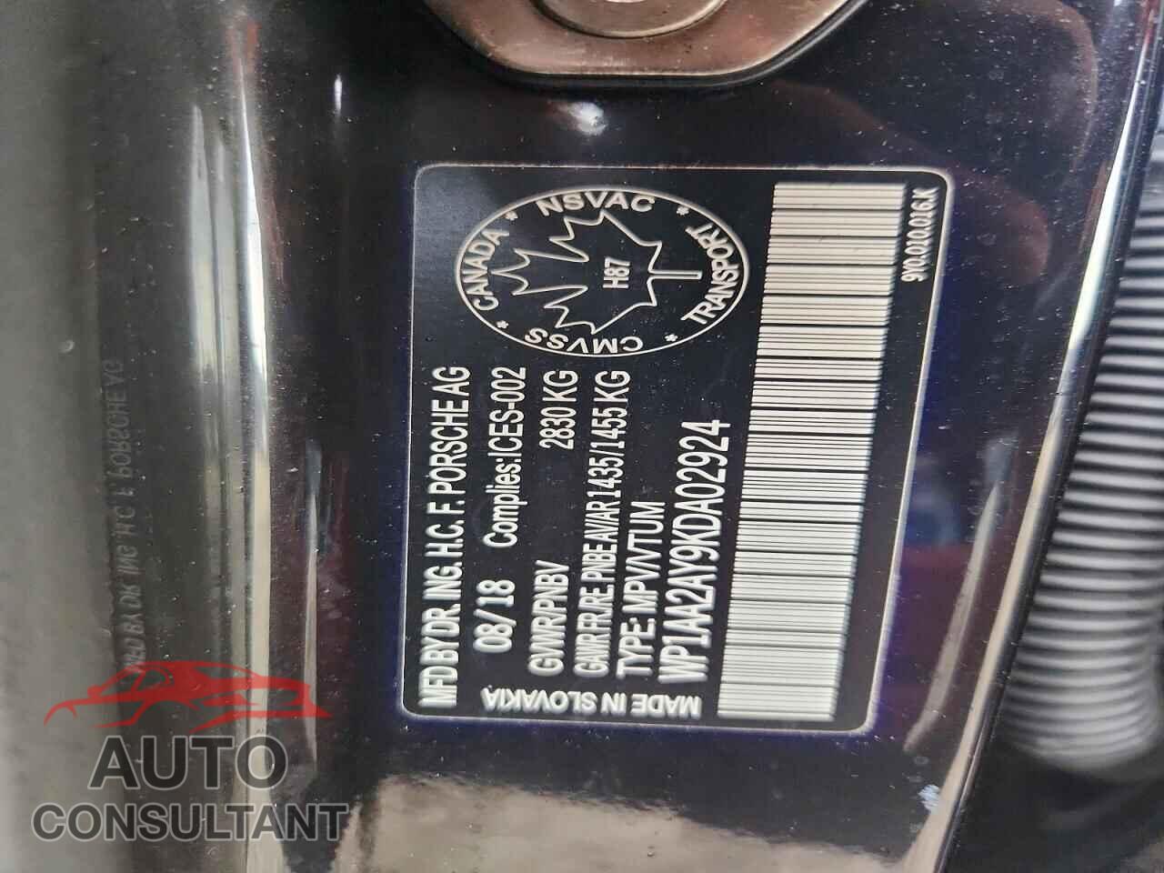PORSCHE CAYENNE 2019 - WP1AA2AY9KDA02924