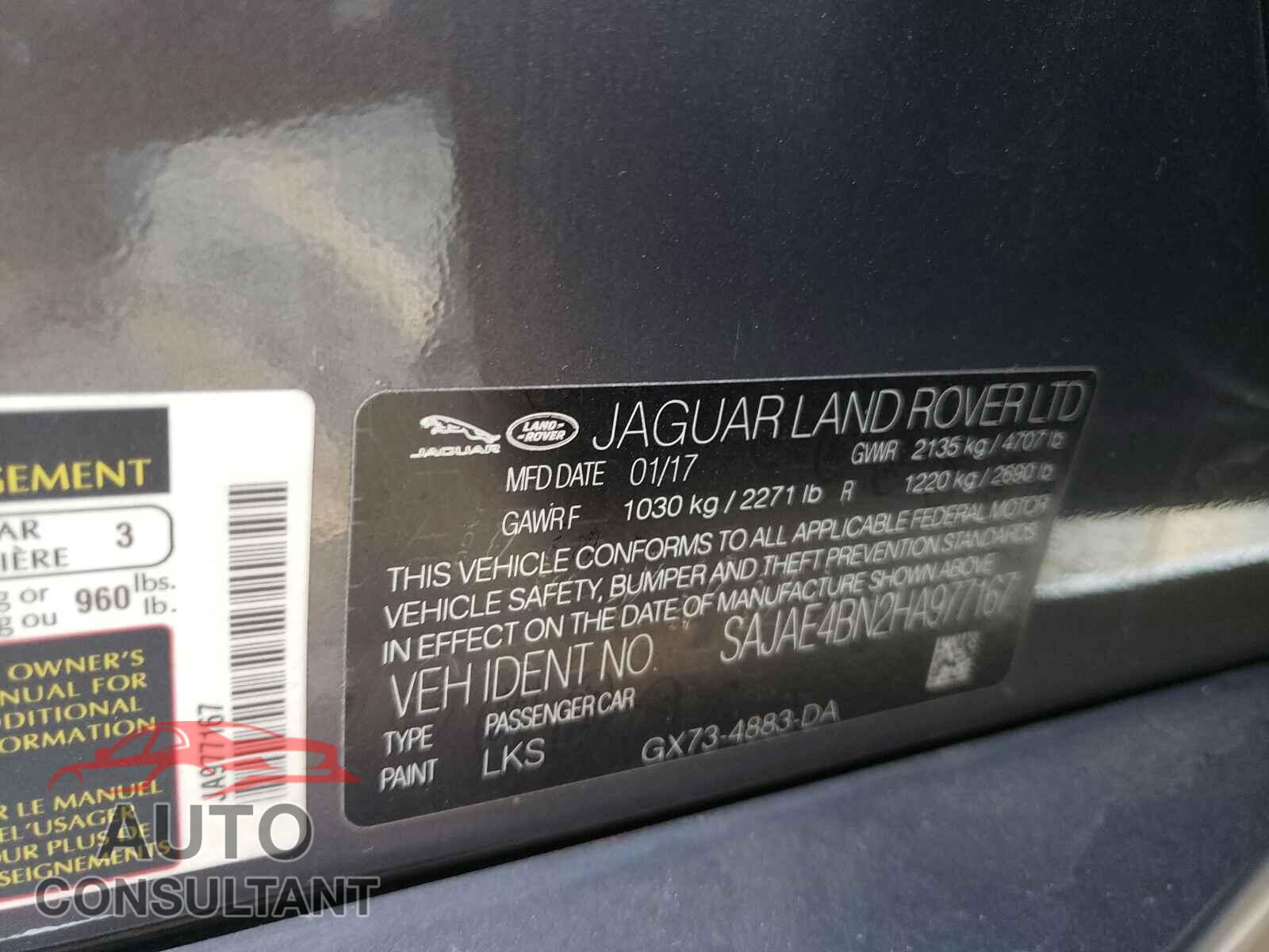 JAGUAR XE 2017 - SAJAE4BN2HA977167