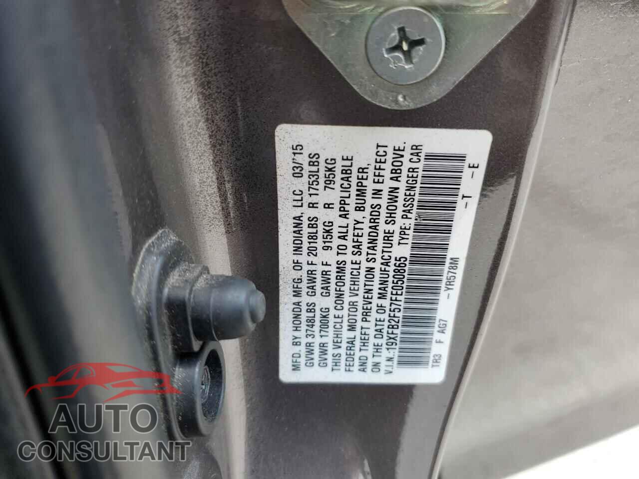HONDA CIVIC 2015 - 19XFB2F57FE050865