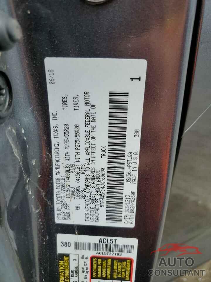 TOYOTA TUNDRA 2018 - 5TFHW5F14JX769690