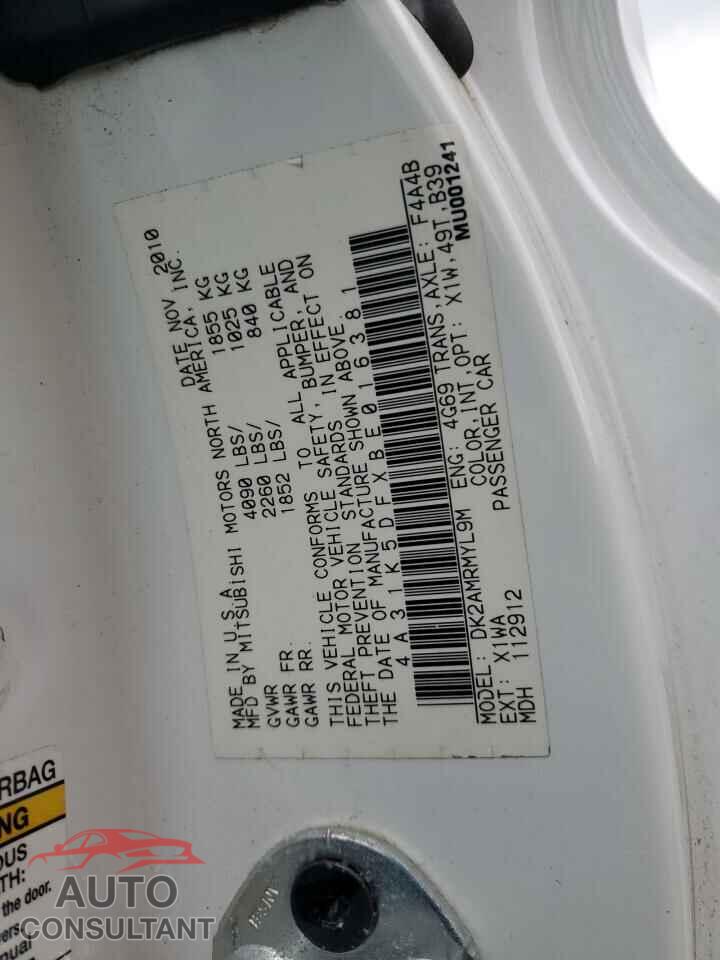 MITSUBISHI ECLIPSE 2011 - 4A31K5DFXBE016381