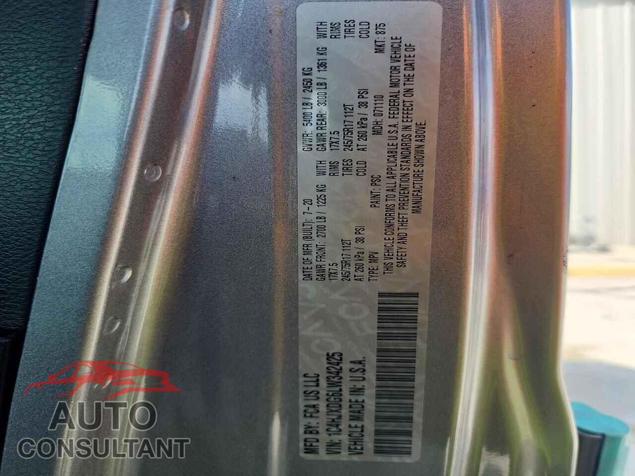 JEEP WRANGLER 2020 - 1C4HJXDG6LW342425