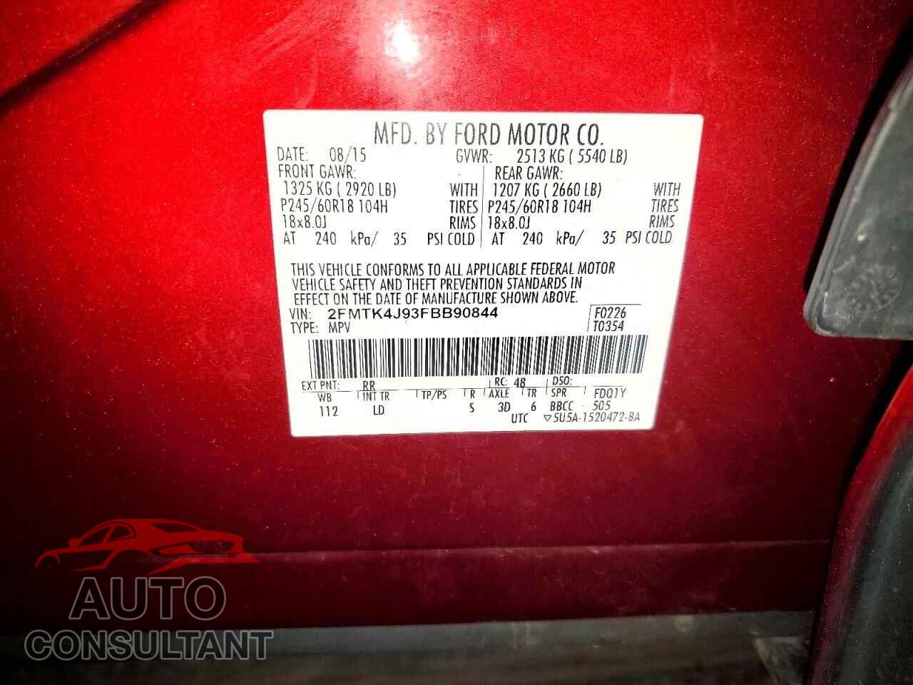 FORD EDGE 2015 - 2FMTK4J93FBB90844