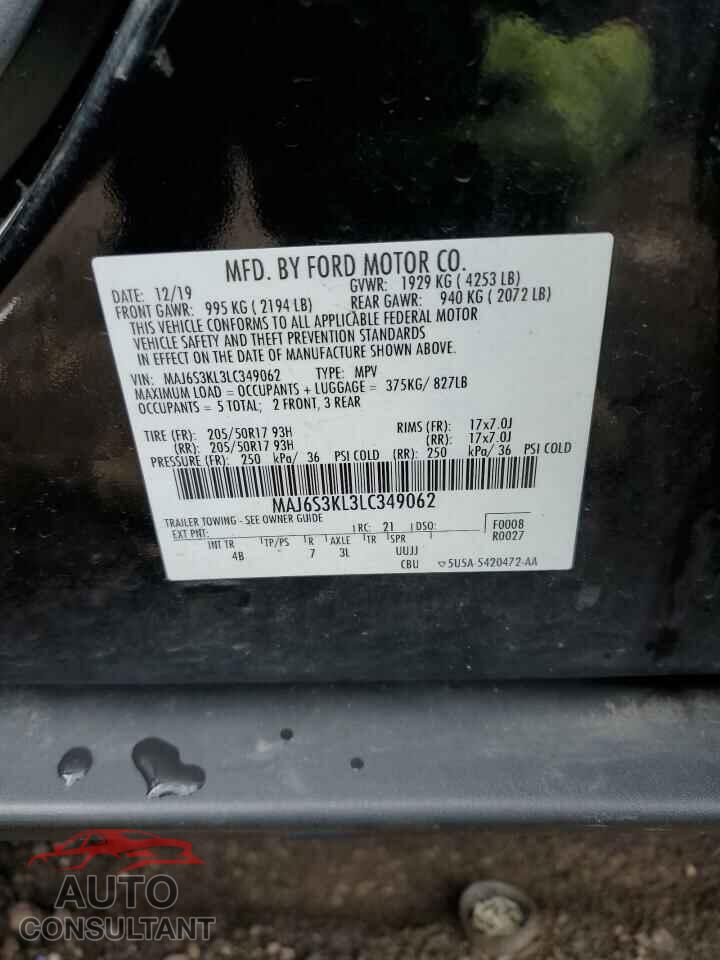 FORD ECOSPORT 2020 - MAJ6S3KL3LC349062
