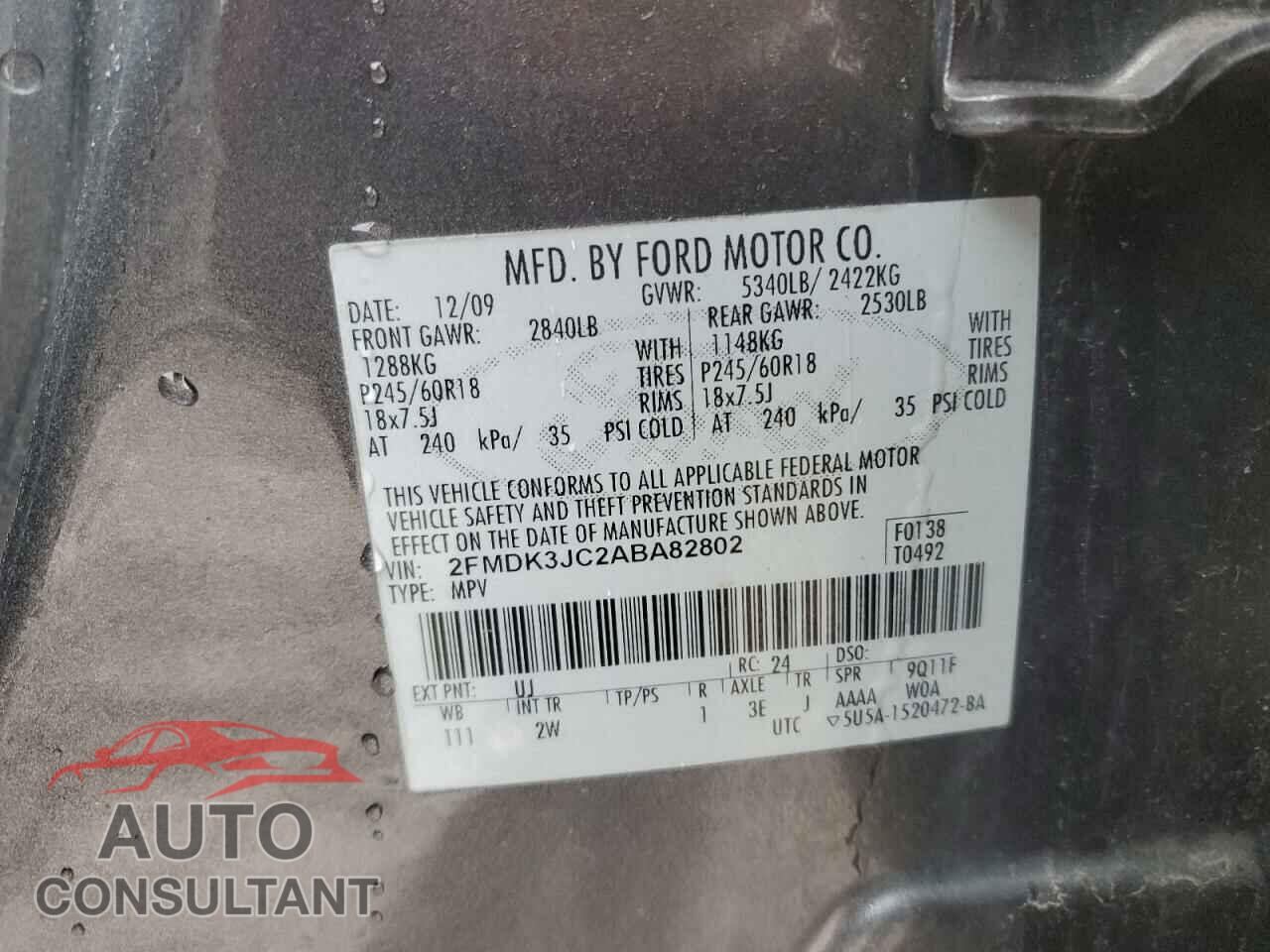 FORD EDGE 2010 - 2FMDK3JC2ABA82802