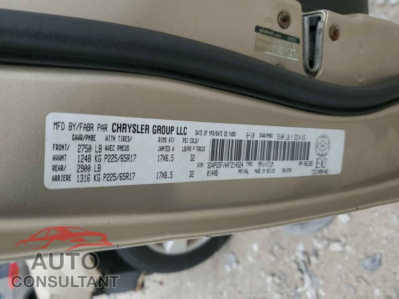 DODGE JOURNEY 2010 - 3D4PG5FV4AT214524