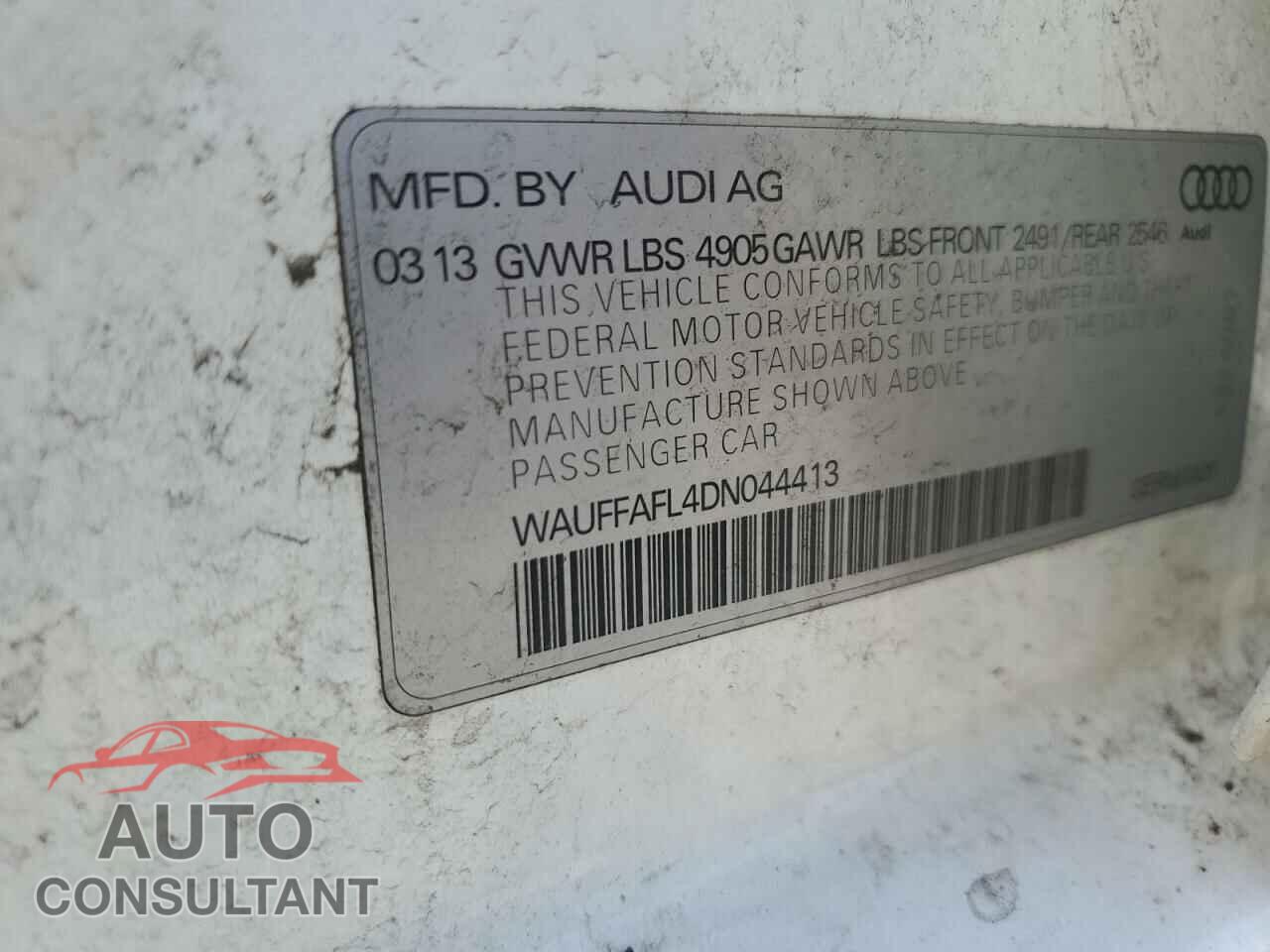 AUDI A4 2013 - WAUFFAFL4DN044413