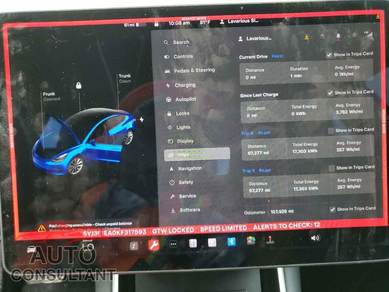 TESLA MODEL 3 2019 - 5YJ3E1EA0KF317593