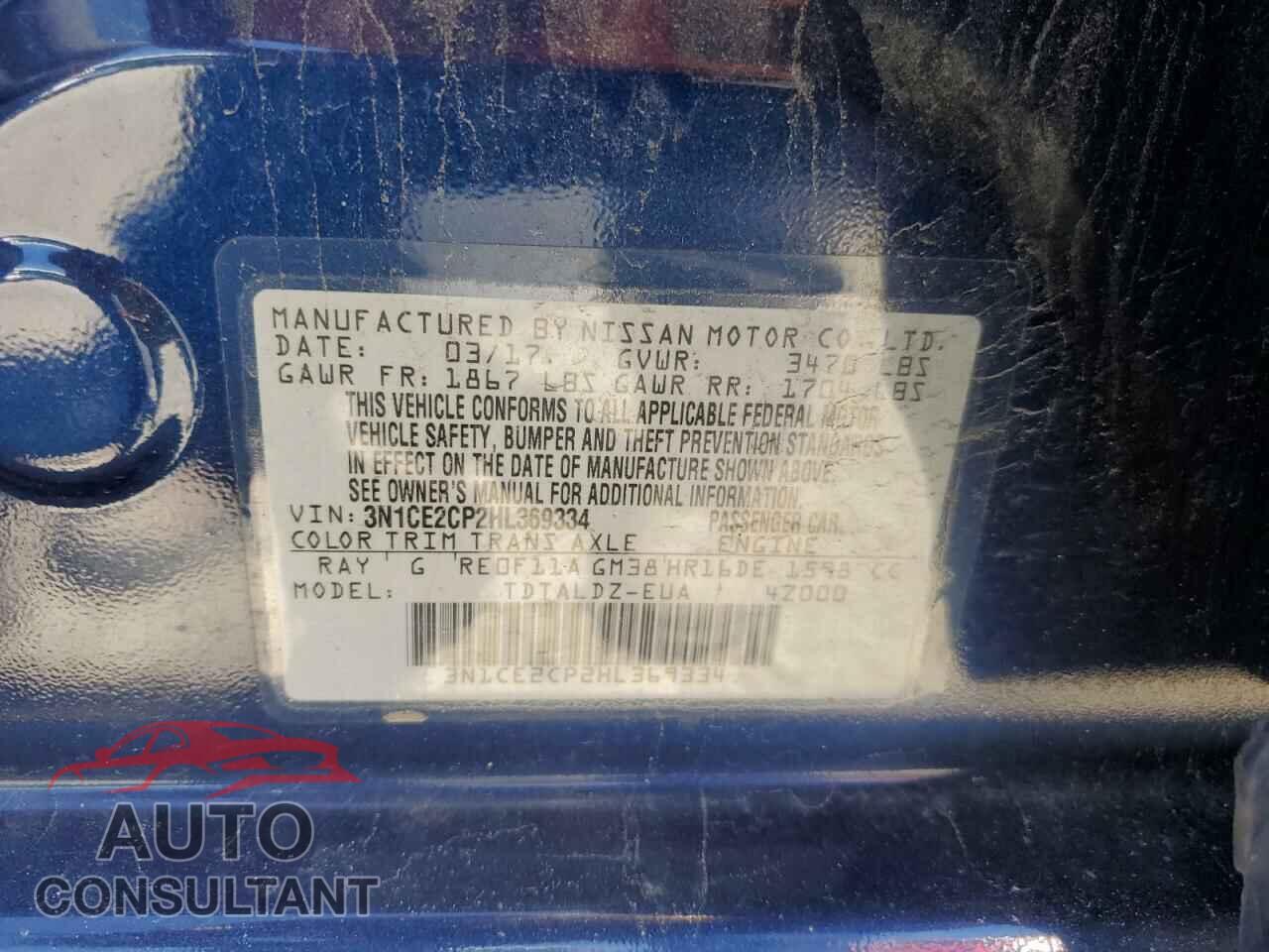 NISSAN VERSA 2017 - 3N1CE2CP2HL369334