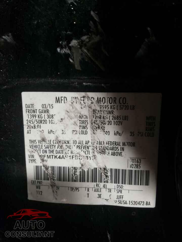 FORD EDGE 2015 - 2FMTK4AP1FBB08186