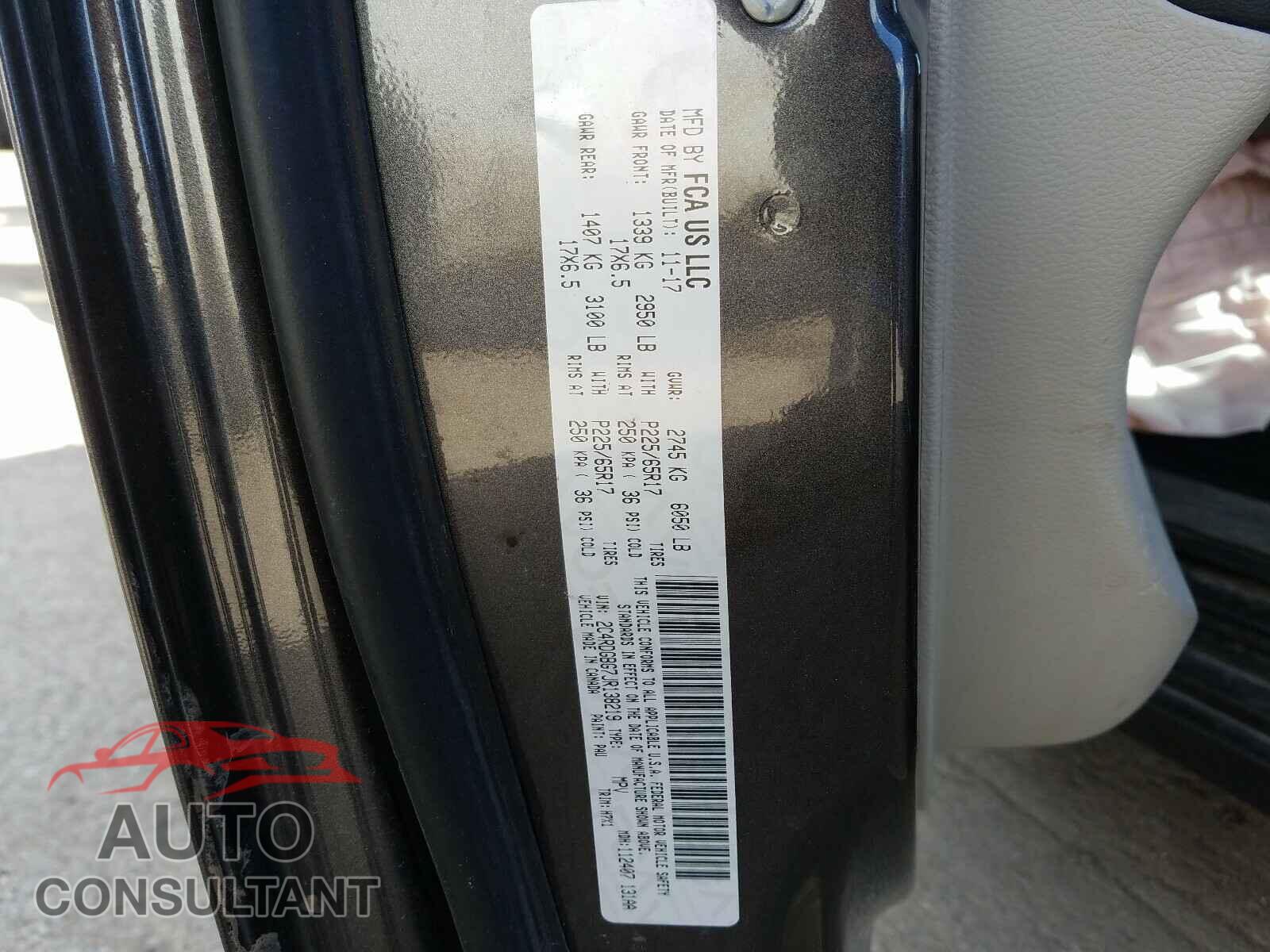 DODGE CARAVAN 2018 - 2C4RDGBG7JR138219