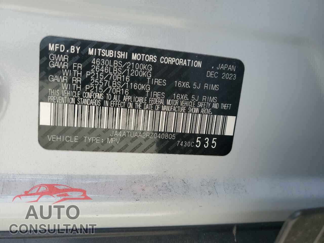MITSUBISHI ECLIPSE 2024 - JA4ATUAA2RZ040805