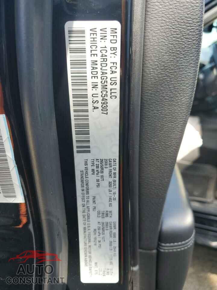 DODGE DURANGO 2021 - 1C4RDJAG5MC549307