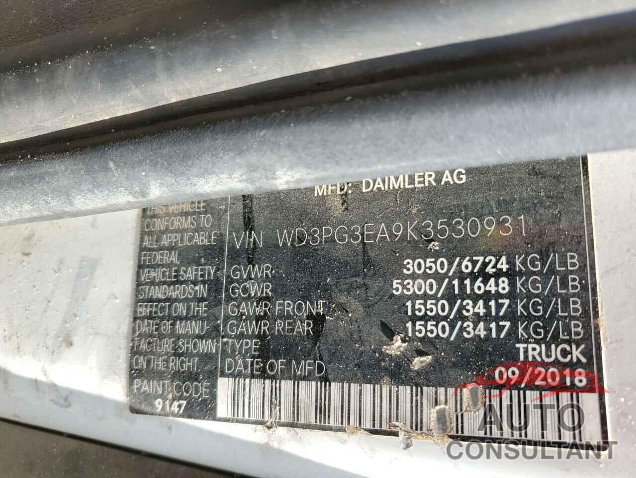 MERCEDES-BENZ METRIS 2019 - WD3PG3EA9K3530931