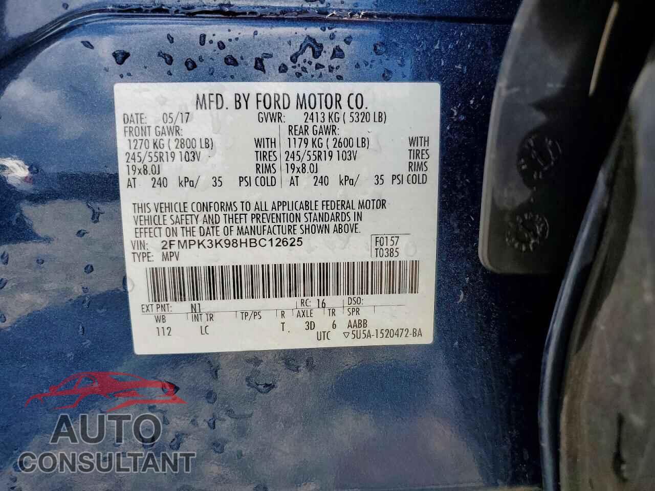 FORD EDGE 2017 - 2FMPK3K98HBC12625