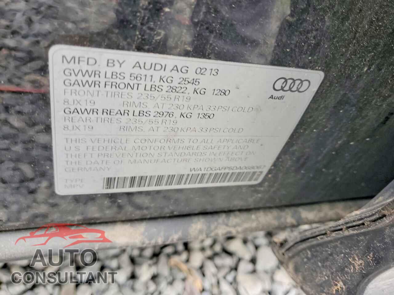 AUDI Q5 2013 - WA1DGAFP5DA068067