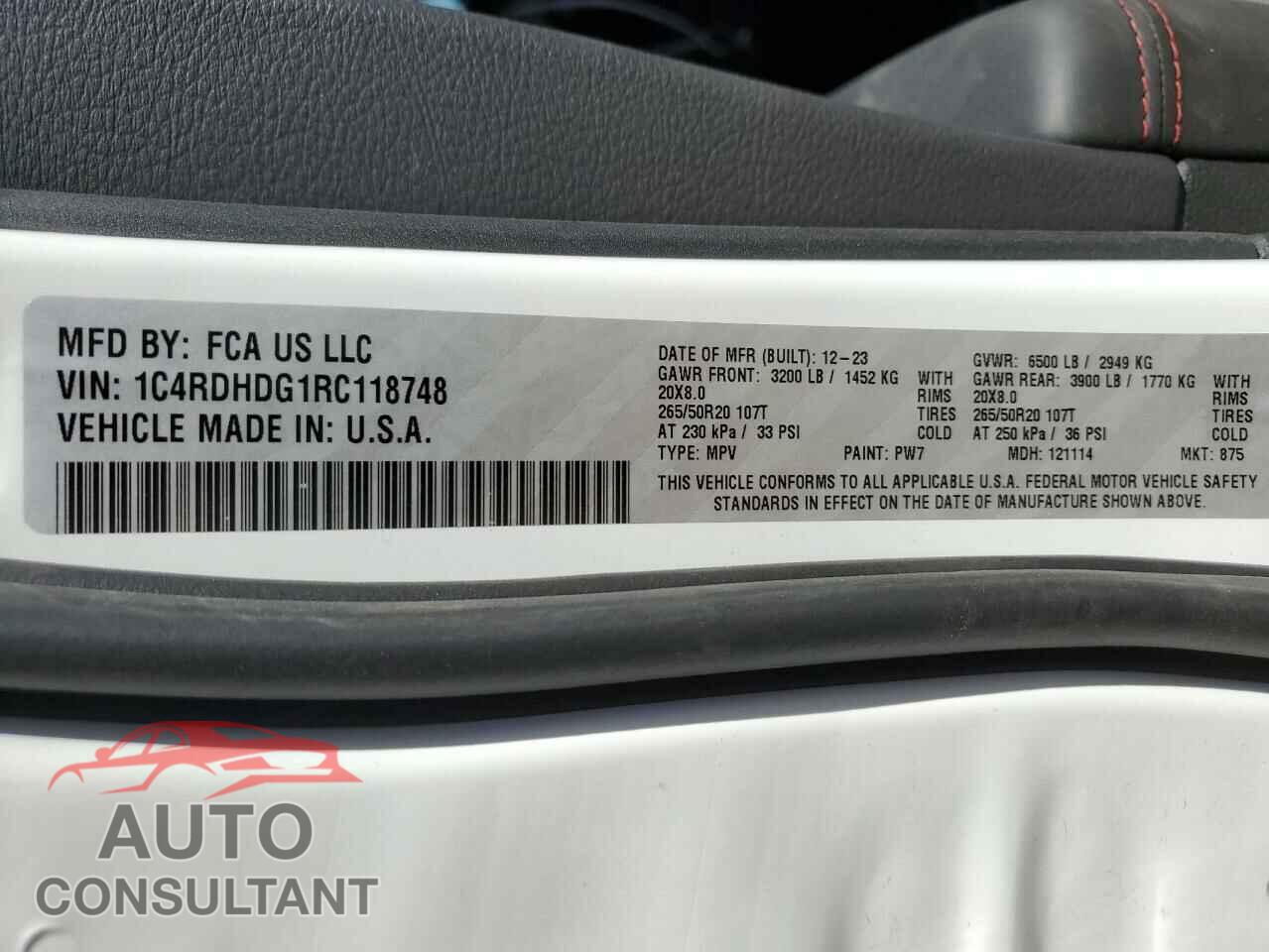 DODGE DURANGO 2024 - 1C4RDHDG1RC118748