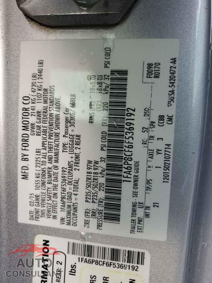 FORD MUSTANG 2015 - 1FA6P8CF6F5369192