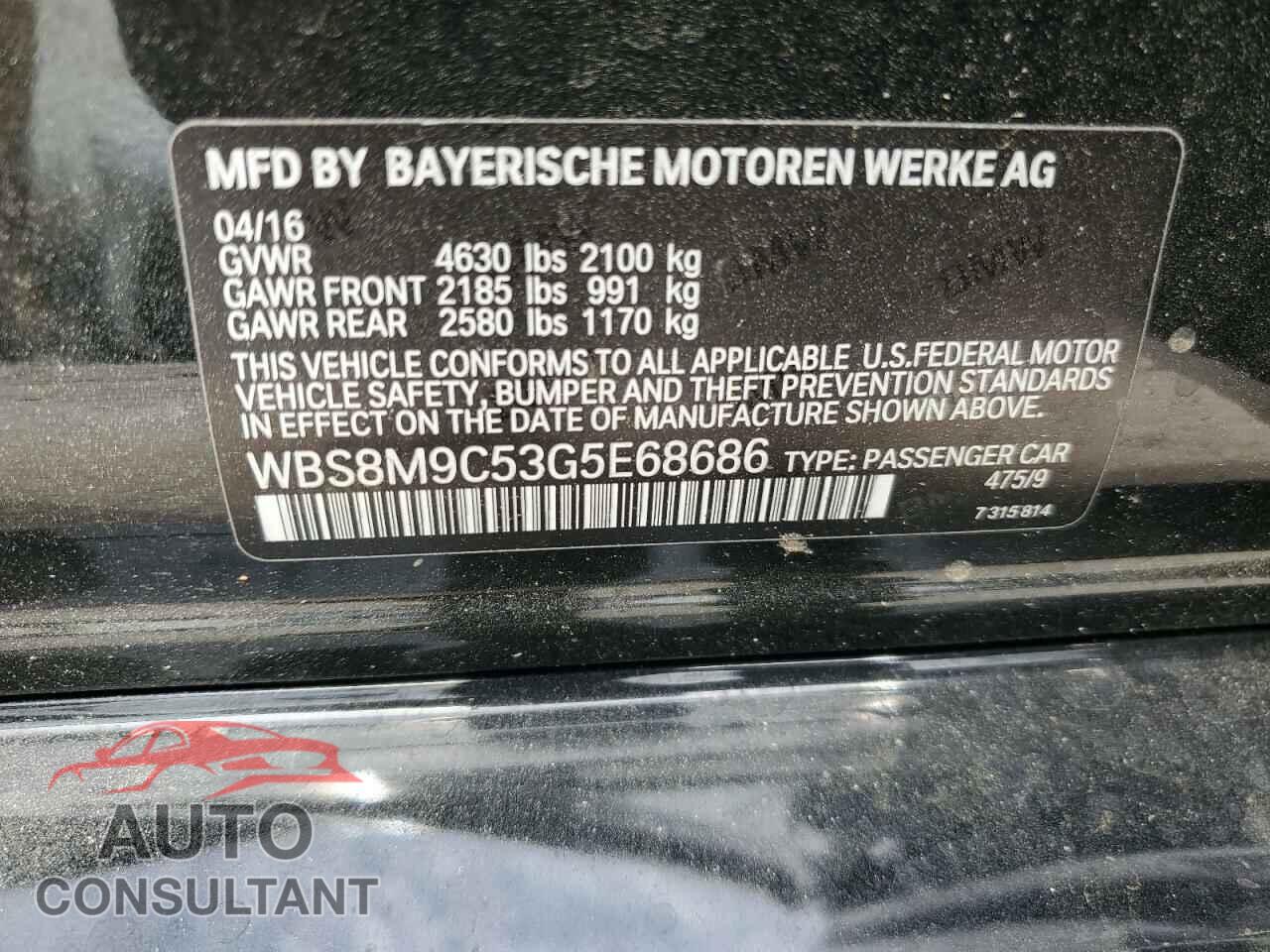 BMW M3 2016 - WBS8M9C53G5E68686