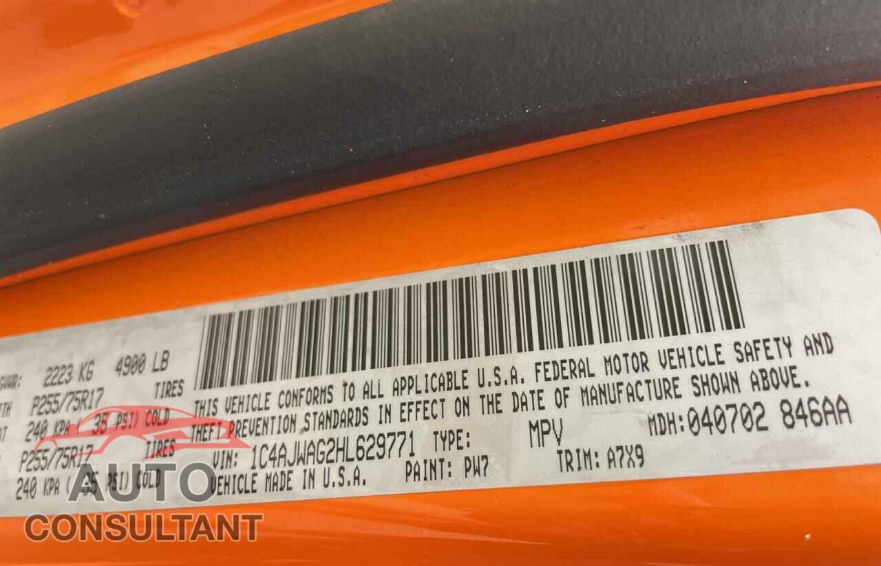JEEP WRANGLER 2017 - 1C4AJWAG2HL629771