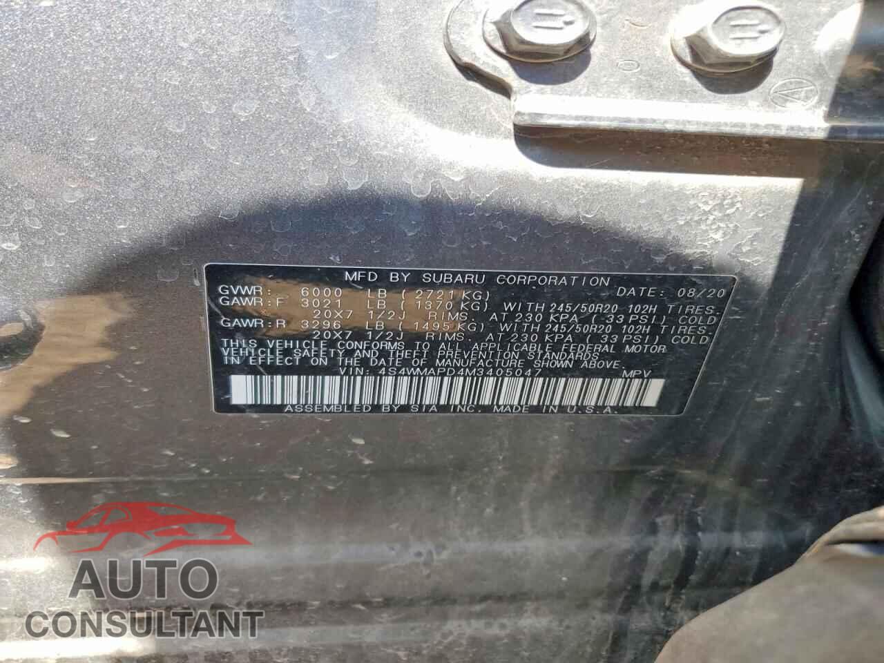 SUBARU ASCENT 2021 - 4S4WMAPD4M3405047